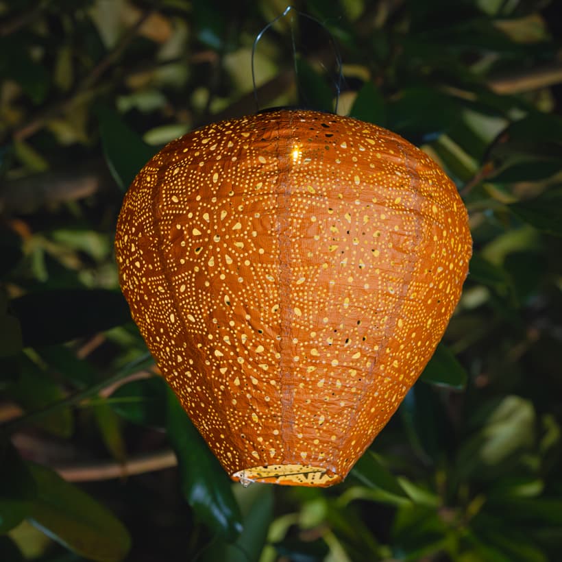 Tyvek Terracotta Solar Garden Lantern - Balloon