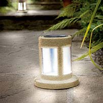 Solar Sandstone Round Path Light