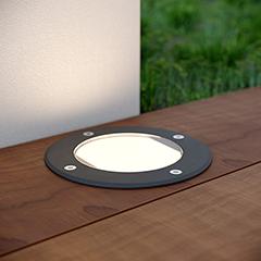 Dorton Anthracite Round Solar Deck Light