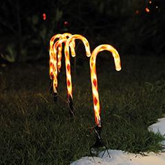 Lapland USB Solar Christmas Candy Canes Lights - Powered By Leaf